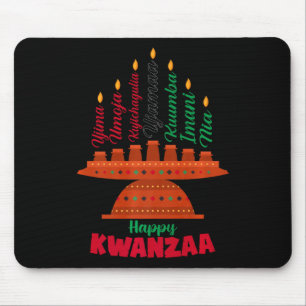 Alfombrilla De Ratón Kinara Siete Velas Principios de Kwanzaa Feliz K