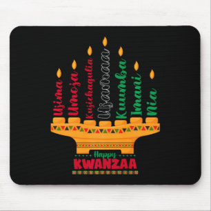 Alfombrilla De Ratón Kinara Siete Velas Principios de Kwanzaa Feliz K