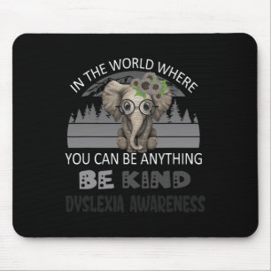 Alfombrilla De Ratón Kind Dyslexia Conciencia Elefante Fondo Retro