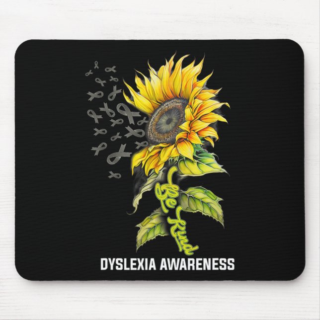 Alfombrilla De Ratón Kind Sunflower Dyslexia Conciencia (Frente)