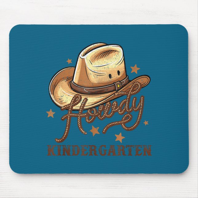 Alfombrilla De Ratón Kindergarten Teacher Rodeo Cowboy Western Howdy Ki (Frente)