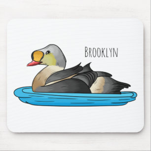 Alfombrilla De Ratón King eider bird cartoon illustration