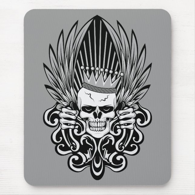 Alfombrilla De Ratón King Skull gótico (Frente)