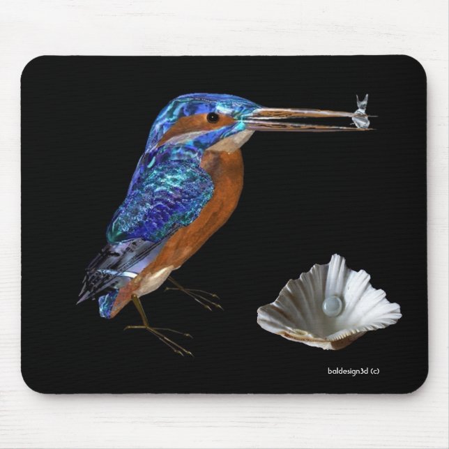 Alfombrilla De Ratón KINGFISHER , Azul eléctrico, negro (Frente)