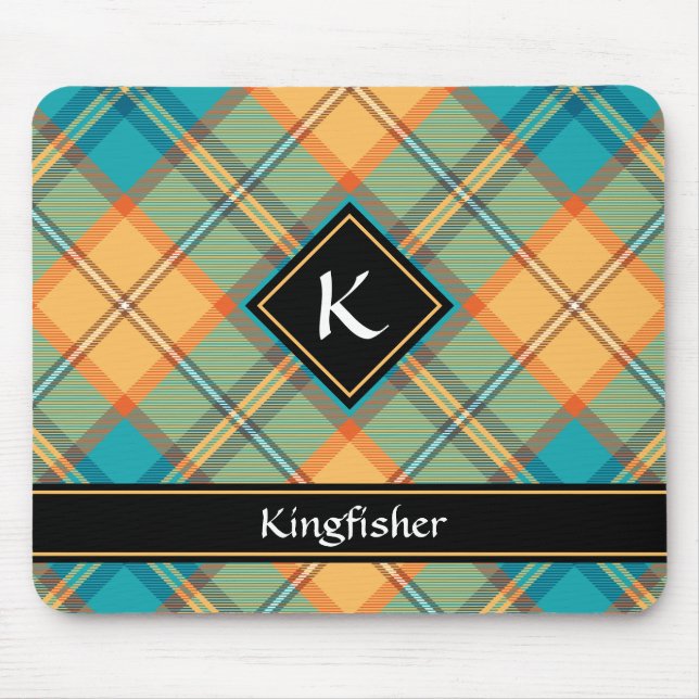 Alfombrilla De Ratón Kingfisher Tartan Mouse Pad (Frente)