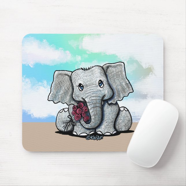 Alfombrilla De Ratón KiniArt Baby Elephant Mousepad (Con ratón)