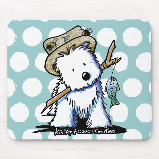 Alfombrilla De Ratón KiniArt Pesca Westie Mousepad (Frente)