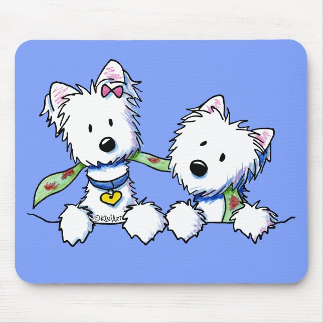 Alfombrilla De Ratón KiniArt Pocket Westie Boy y Chica (Frente)