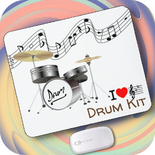Alfombrilla De Ratón KIT de DRUM en una almohadilla de ratón - I Heart