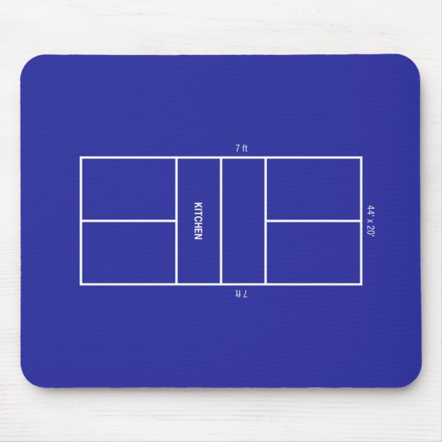 Alfombrilla De Ratón Kitchen Pickleball Court Diagram (Frente)