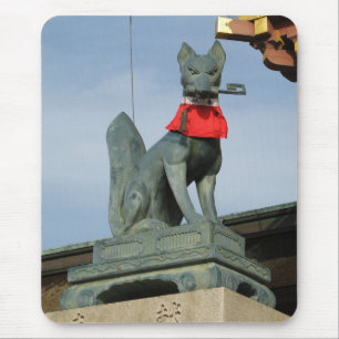 Alfombrilla De Ratón Kitsune キ ツ ネ (Fox) con clave en la boca