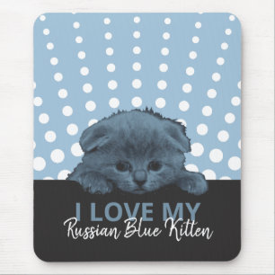 Alfombrilla De Ratón Kitten azul ruso