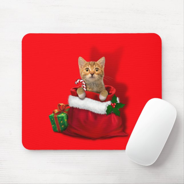 Alfombrilla De Ratón Kitty en una bolsa de Navidades (Con ratón)