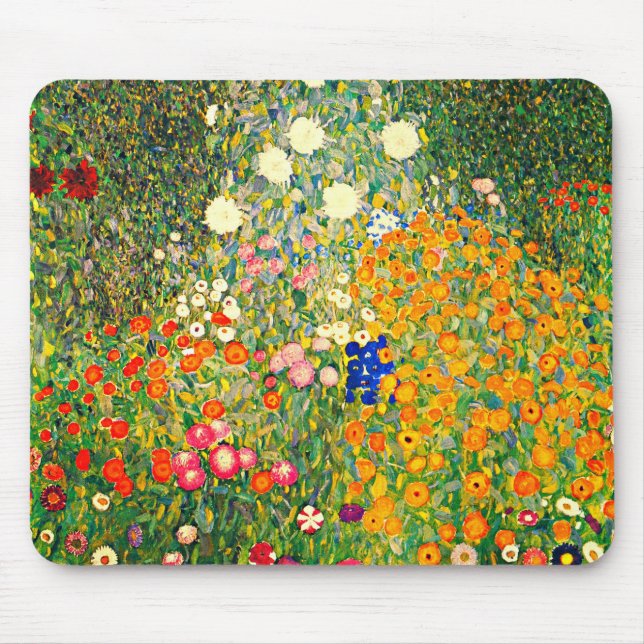 Alfombrilla De Ratón Klimt: Jardín de flores (Frente)