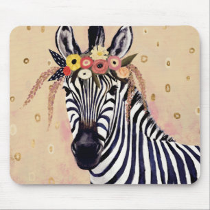 Alfombrilla De Ratón Klimt Zebra   Adornadas En Flores