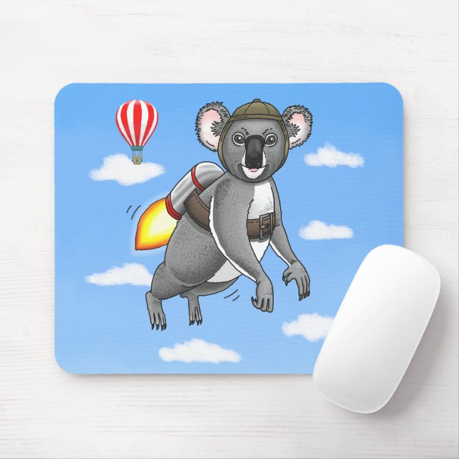 Alfombrilla De Ratón Koala Cohete (Con ratón)