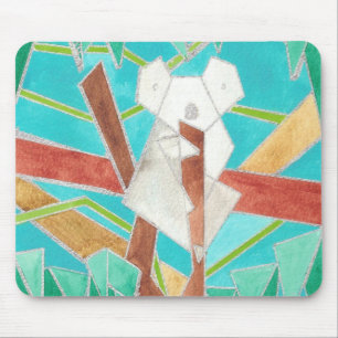 Alfombrilla De Ratón Koala en árbol Arte abstracto original