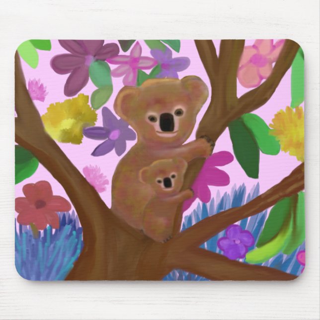 Alfombrilla De Ratón Koalas apenas que cuelgan alrededor (Frente)