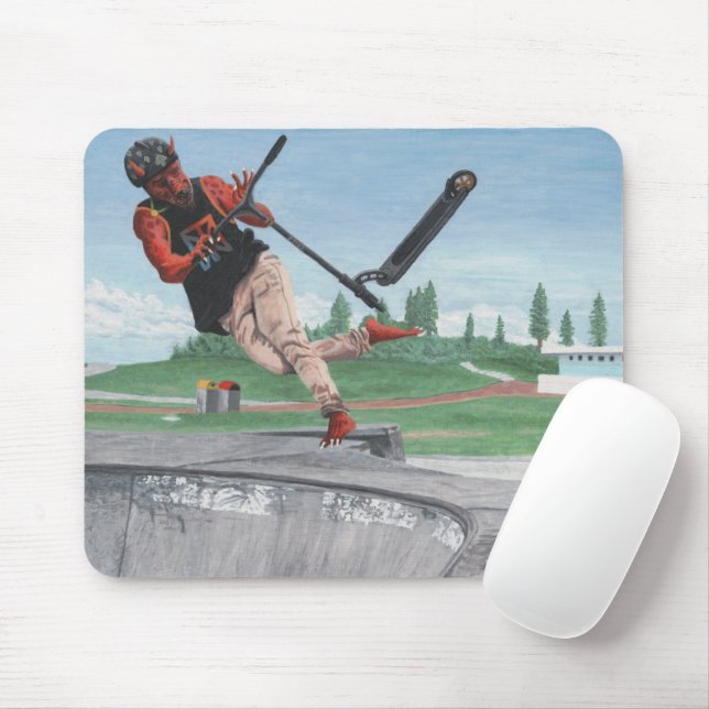 Alfombrilla De Ratón Kobold Kick Scooter Tricks Fantasy Art Mousepad (Con ratón)