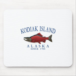 Alfombrilla De Ratón Kodiak Island Alaska Salmón Desde 1784 Azul Marino