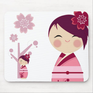 Alfombrilla De Ratón Kokeshi Sakura Mousepad