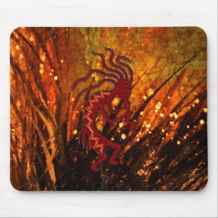 Alfombrilla De Ratón Kokopelli con las luciérnagas