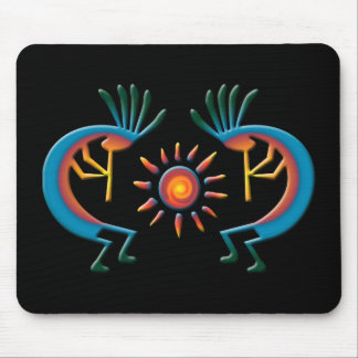 Alfombrilla De Ratón Kokopelli con Sun Southwest Black Mousepad