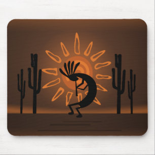 Alfombrilla De Ratón Kokopelli Southwest Rustic Brown Mousepad