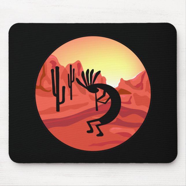 Alfombrilla De Ratón Kokopelli Southwest Sunset Mousepad (Frente)