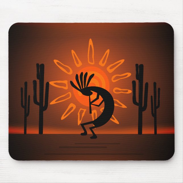 Alfombrilla De Ratón Kokopelli Sun Bronzed Sunset Mousepad (Frente)