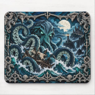 Alfombrilla De Ratón Kraken, Monstruo de Corte de Papel