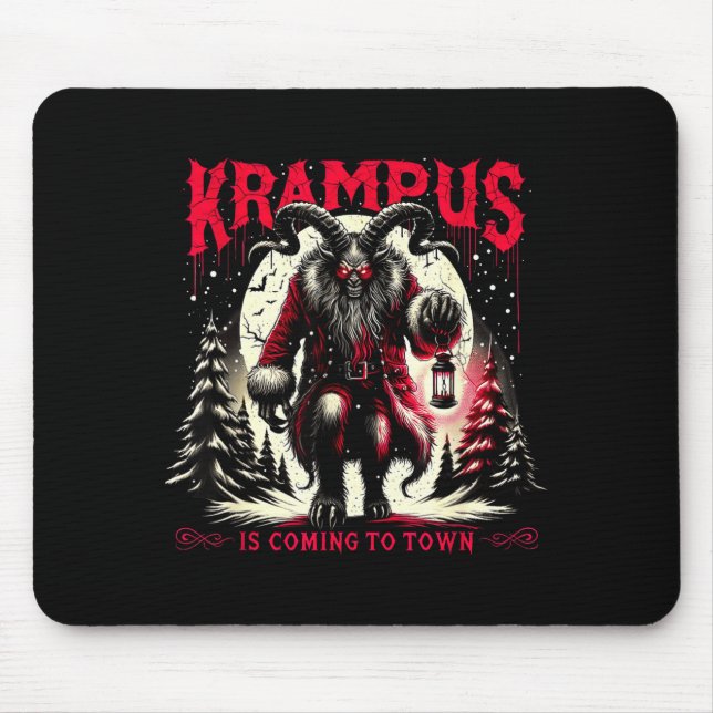Alfombrilla De Ratón Krampus Is Coming To Town Dark Christmas Horror Xm (Frente)