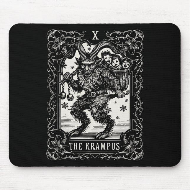 Alfombrilla De Ratón Krampus Tarot Card Design Christmas Season Evil Pa (Frente)