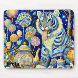 Alfombrilla De Ratón KRISTA ~ Paisley Tiger ~ fiesta de té ~ Mousepad