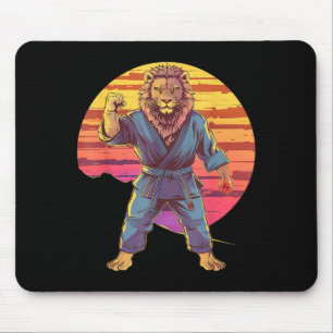 Alfombrilla De Ratón Kung Fu León Puesta del sol MMA Kickboxing Judo Ta