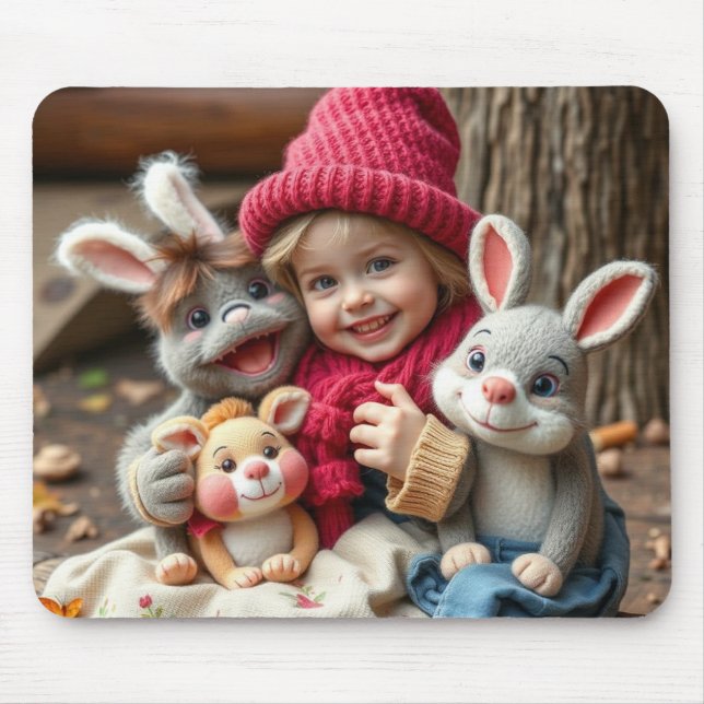 Alfombrilla De Ratón Kuschelfreunde im Herbstzauber (Frente)