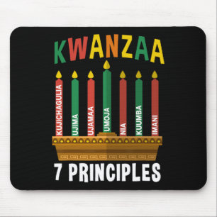 Alfombrilla De Ratón Kwanzaa 7 Principios Velas Kinara Pan Africanos P