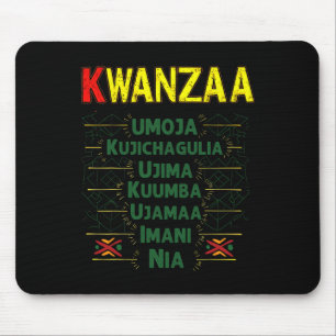 Alfombrilla De Ratón Kwanzaa Principios celebra a afroamericano él