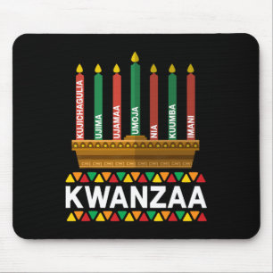 Alfombrilla De Ratón Kwanzaa Principios de Kwanzaa Velas Kinara Pan Afr