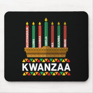Alfombrilla De Ratón Kwanzaa Principios de Kwanzaa Velas Kinara Pan Afr
