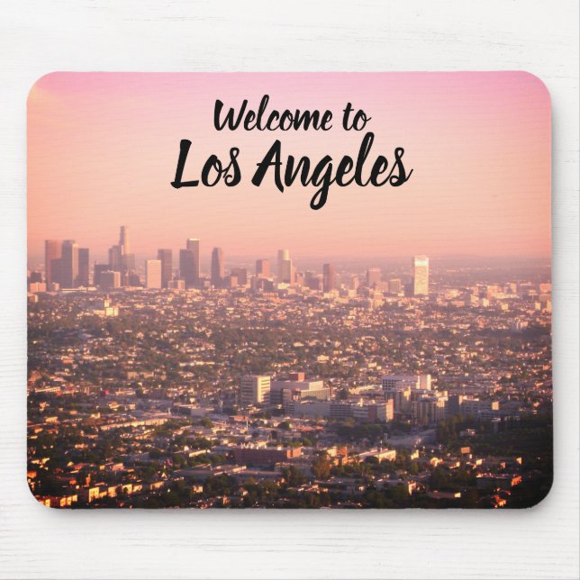 Alfombrilla De Ratón L.A. al atardecer: Bienvenidos a Los Ángeles (Frente)