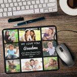 Alfombrilla De Ratón La abuela te ama Collage de fotos negro<br><div class="desc">Dale a la mejor abuela una almohadilla de ratón multifoto personalizado que ella disfrutará todo el año. Puedes personalizar con ocho fotos de nietos, hijos, otros miembros de la familia, mascotas, etc., personalizar la expresión "Te queremos abuela" a "Te amo" y si se llama "Abuela", "Nana", "Mamá", etc., y agregar...</div>