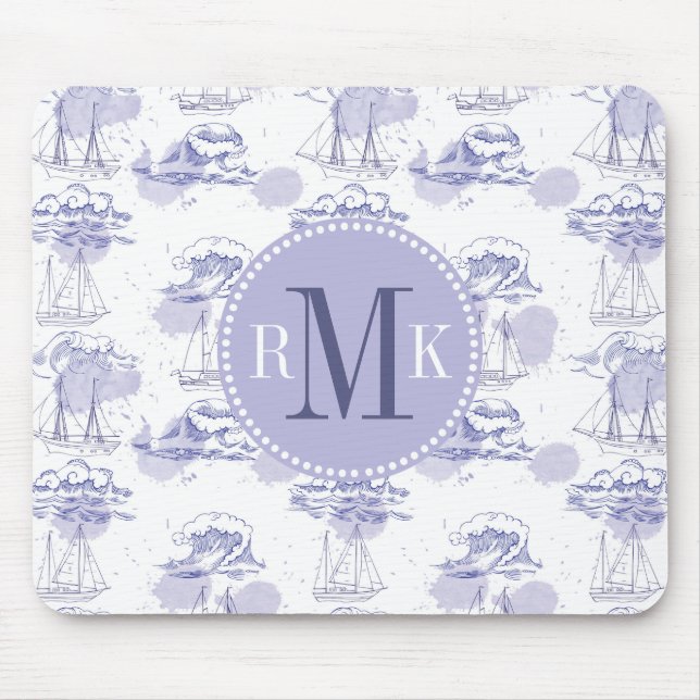 Alfombrilla De Ratón La acuarela agita y envía el modelo (Frente)