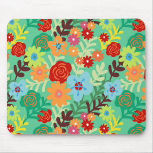 Alfombrilla De Ratón La acuarela colorida florece floral fino
