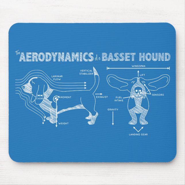 Alfombrilla De Ratón La aerodinámica de un montón basset (Frente)