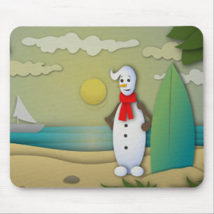 Alfombrilla De Ratón La almohadilla del ratón Snowman en verano