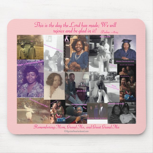 Alfombrilla De Ratón La almohadilla rosa del ratón Agrainofmustardseed. (Frente)