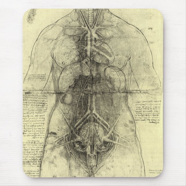 Alfombrilla De Ratón La anatomía humana de Leonardo da Vinci (Frente)
