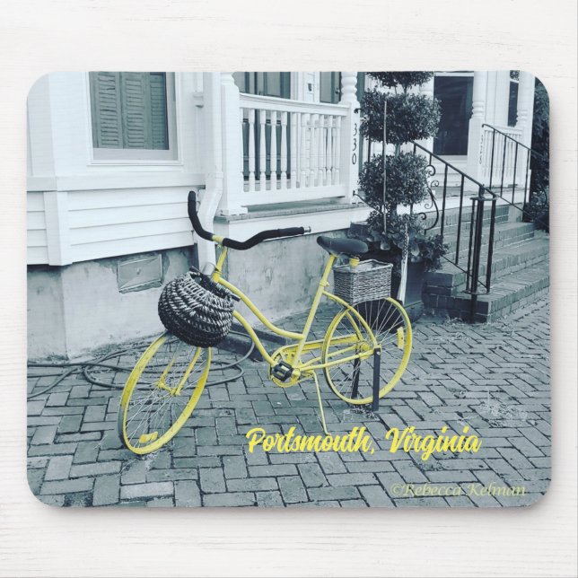 Alfombrilla De Ratón La bicicleta amarilla (Frente)