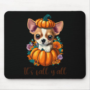 Alfombrilla De Ratón La calabaza floral chihuahua hallo